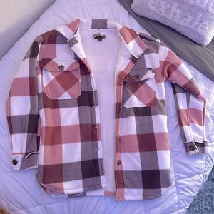 Plaid Fleece-Lined Coat